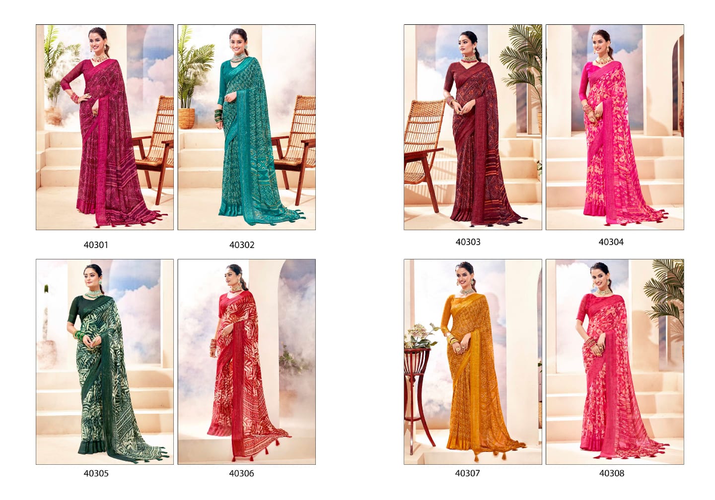 Jodha 16 By 5D Designer Printed Georgette Daily Wear Sarees Wholesale Price In Surat